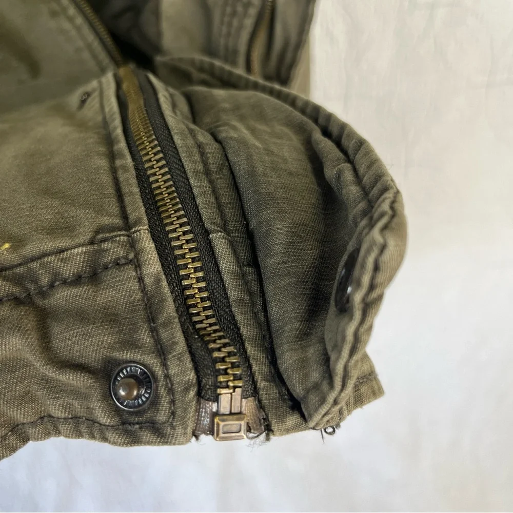 Levis Men XXL Military Field Jacket Green Cotton Canvas Quilt Lined Trucker Coat - Picture 7 of 16